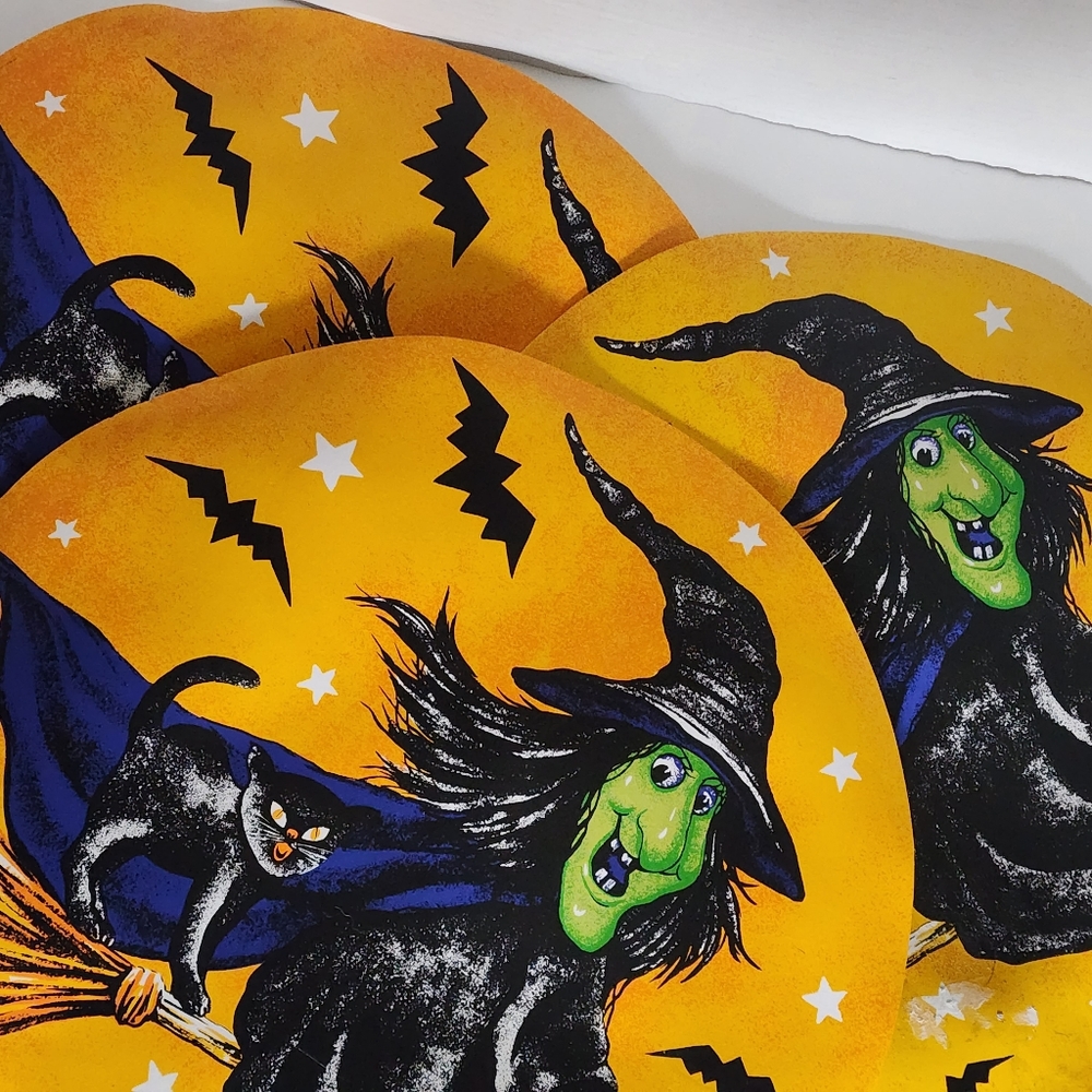 Vintage 1990s Totally Ghoul K-Mart Halloween Vinyl Place Mats, Set of 3